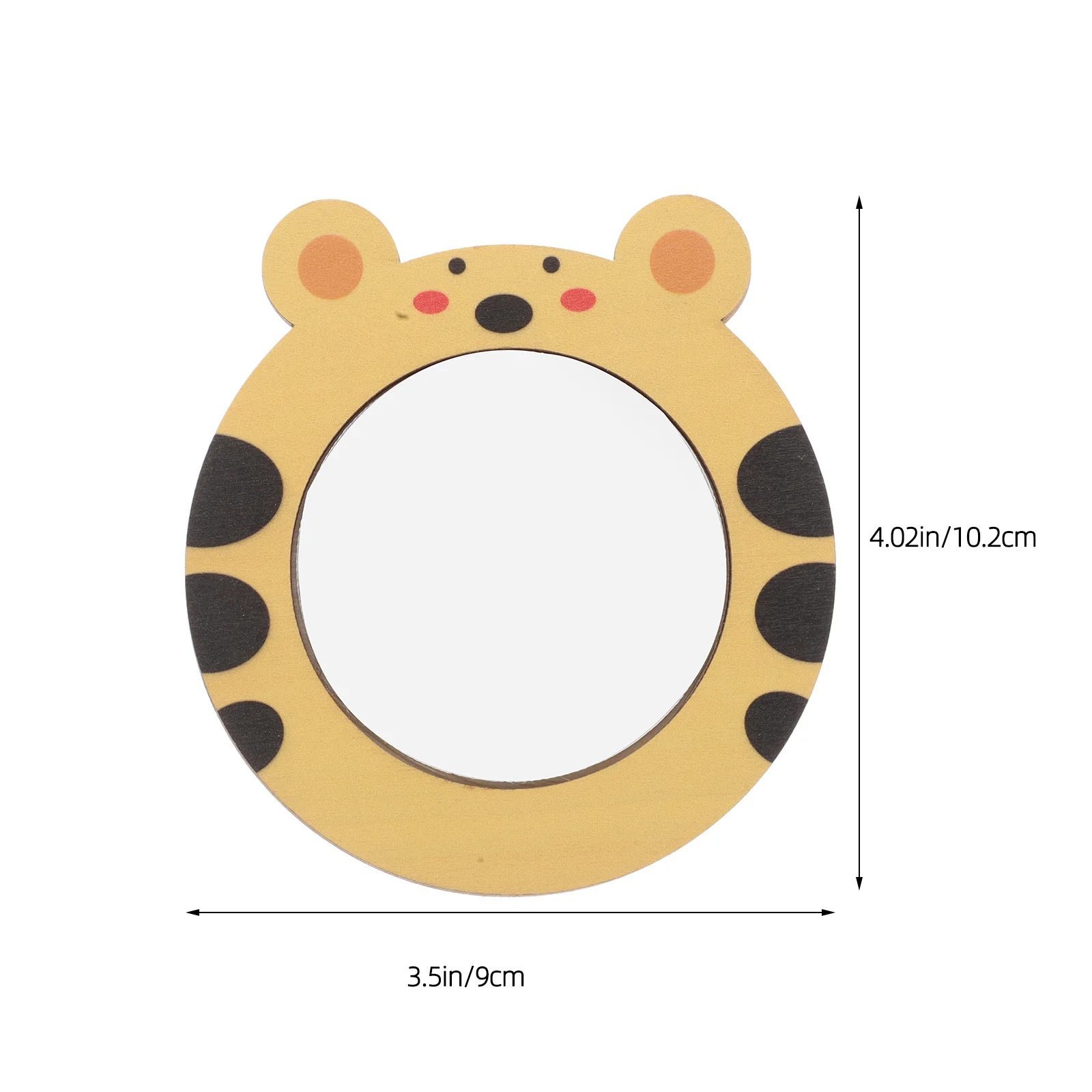 DIY 귀여운 나무 소형 손거울 어린이 유아 교육용 공예 초기 학습 창의적 선물 유치원 안전 거울