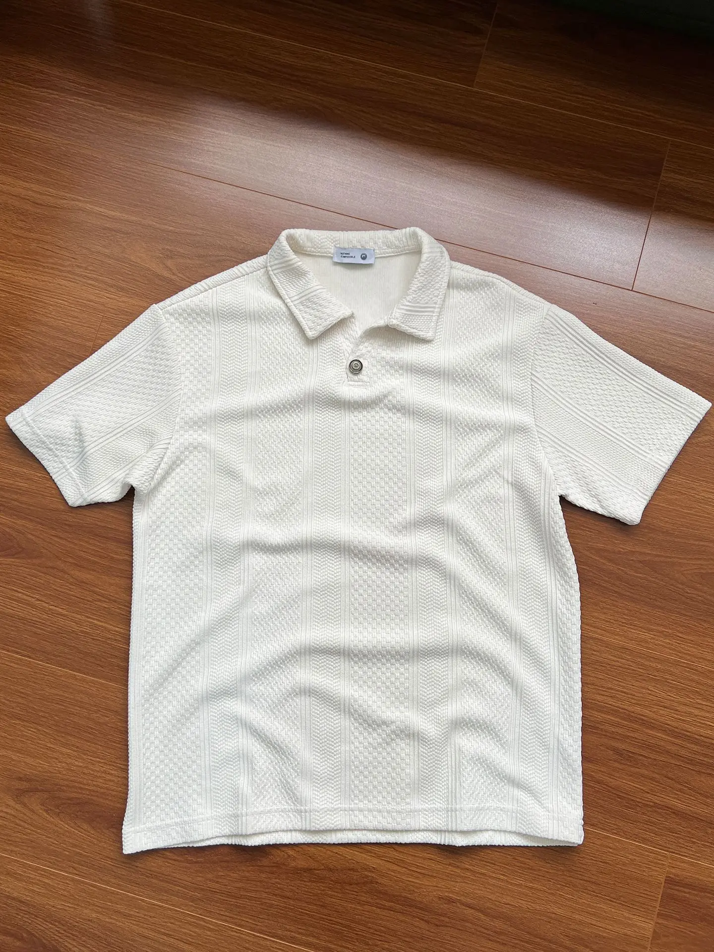 Men's Old Money Style Textured Short-Sleeve Polo Shirt Casual Spring/Summer Versatile Commuter T-Shirt