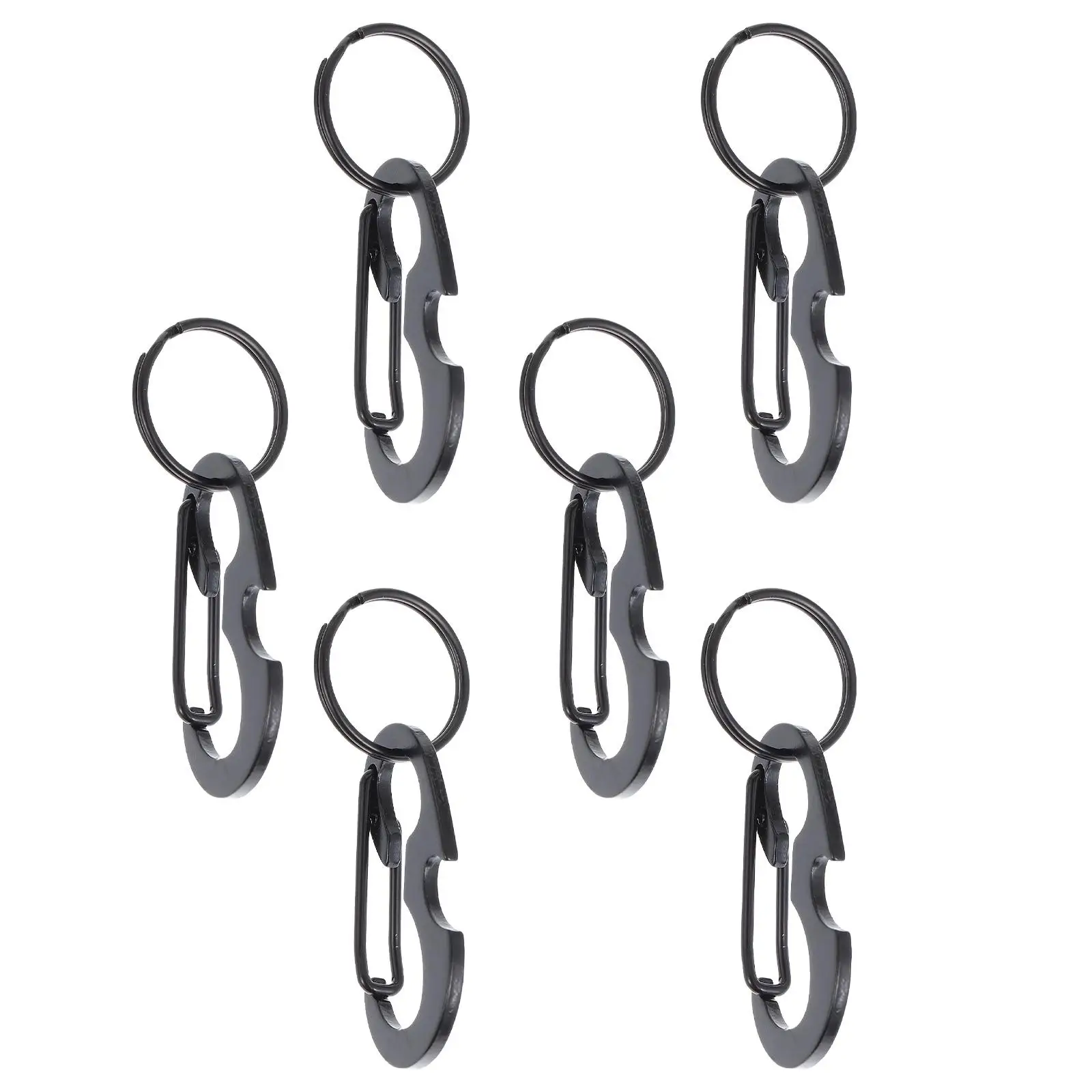 

6pcs Buckle Keychain Stainless Steel Carabiner Clip Multifunctional Bottle Opener Climbing Hiking Tool Gifts