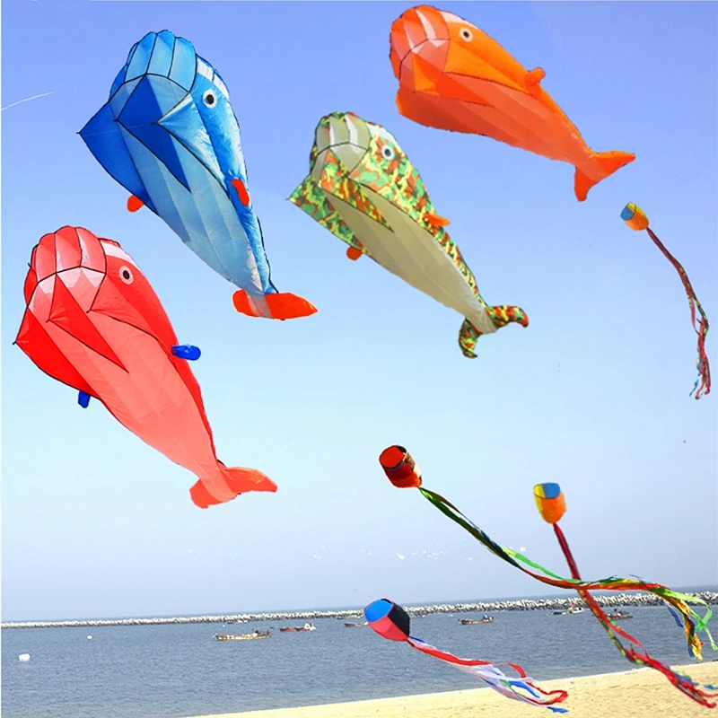 Free Shipping Dolphins kites flying for children kites string line inflatable kites outdoor fun toys animal kites factory kevlar