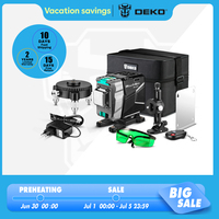 DEKO 12 Lines 3D Green Laser Level Horizontal&Vertical Cross Lines 520nm,Auto Self-Leveling, High-Precision (DKLL12tdP02 Series)