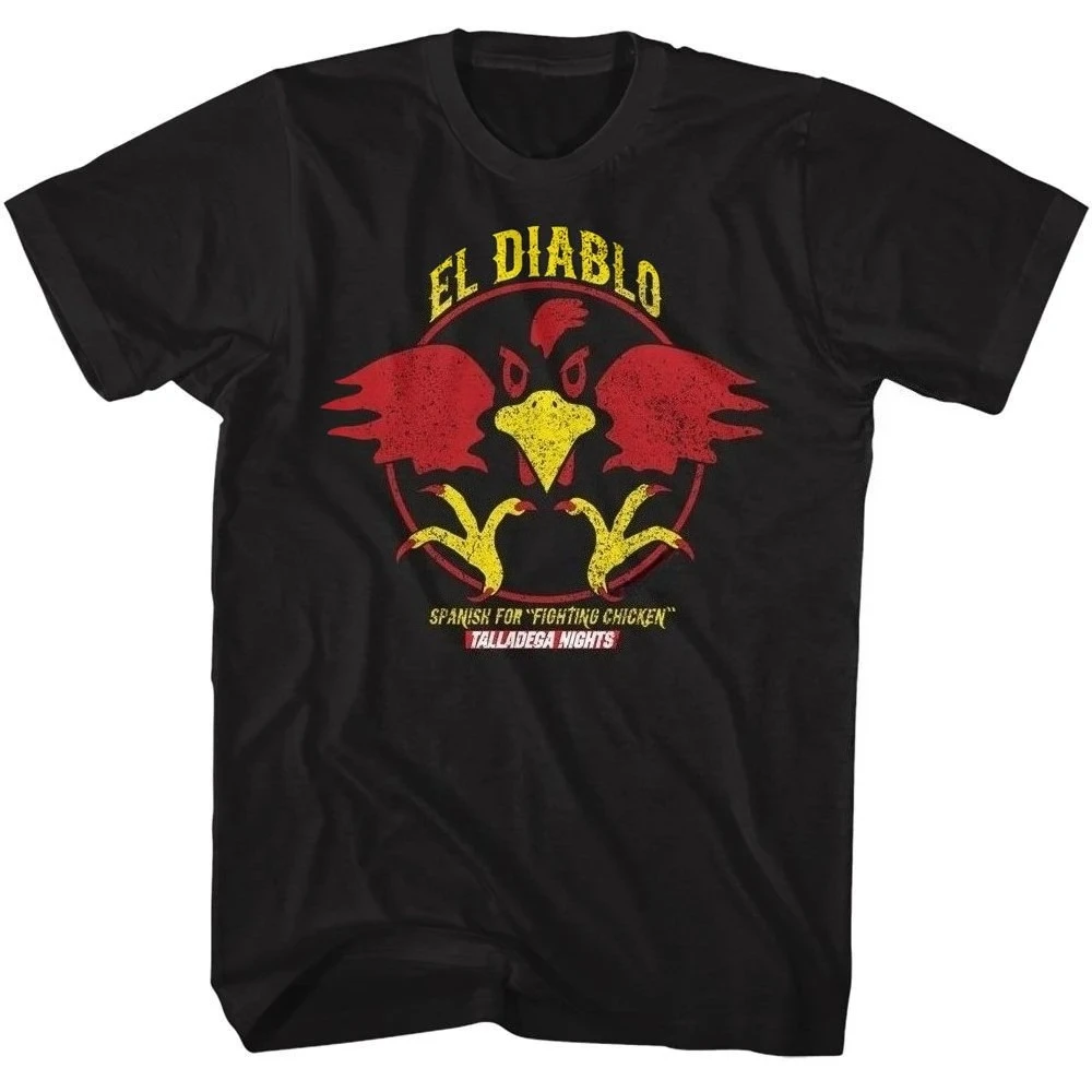 

Черная футболка Talladega Nights El Diablo Chicken, летняя свободная и дышащая футболка для мужчин и женщин