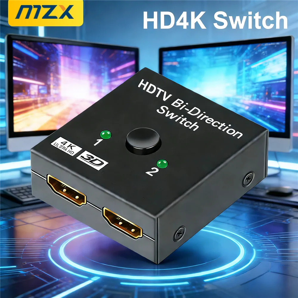 MZX 4K HDMI-compatible Switch 2-In-1-Out KVM Bi-Direction 1x2 2x1 HDTV Splitter Adapter Converter Computer PC Laptop Accessories