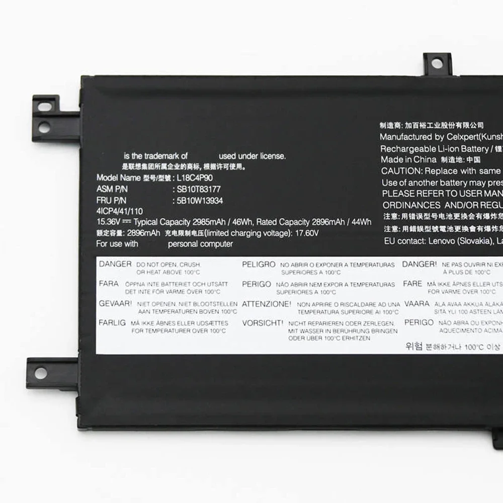 New Original L18C4P90 15.36V 46Wh Laptop Battery for Lenovo ThinkPad L13 Yoga 02DL030 L18D4P90 L18M4P90