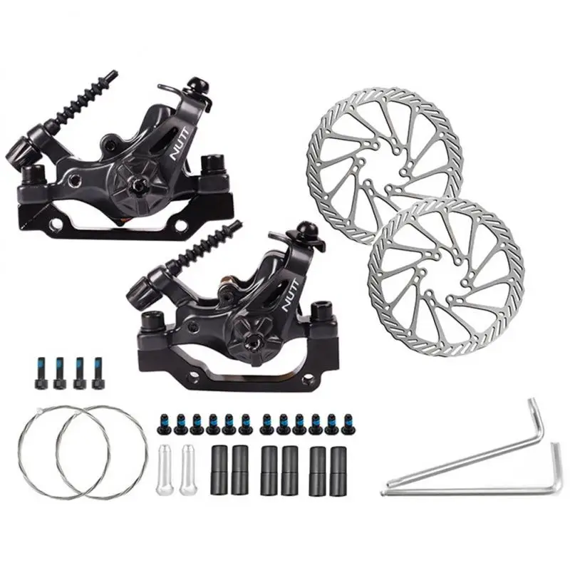 Mountain Bicycle Disc Brake Dual Piston Drive Caliper with 160mm Rotor MTB Bikes Scooter E-Bike Brakes Pull Line