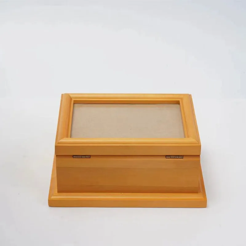 

Wooden pet urn, can hold photos, solid wood coffin