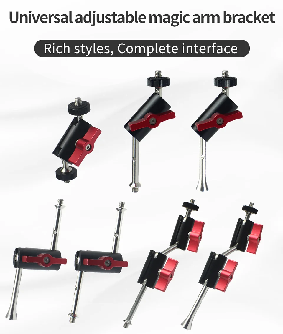 360-Stativ-Adapter für Magic Arm, Dual-Kugelkopf, 1/4 Zoll Schraube, Gelenkanschluss für Kamerakäfig, Monitorständer, LED-Lichthalter – Detail 1