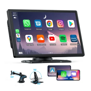 TOGUARD 9 inch Apple Carplay & Android Auto Car Display Mirror Link Touch Screen GPS Navigation Siri/Google Voice Control Wifi FM