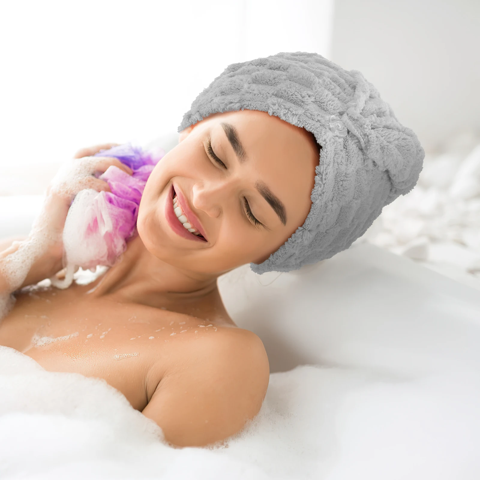 

Thick Absorbent Hair Towel Wrap Fast Drying Hair Turban Cap for Women Quick Wear Shower Bath Towel Head Towels Wrap for Women