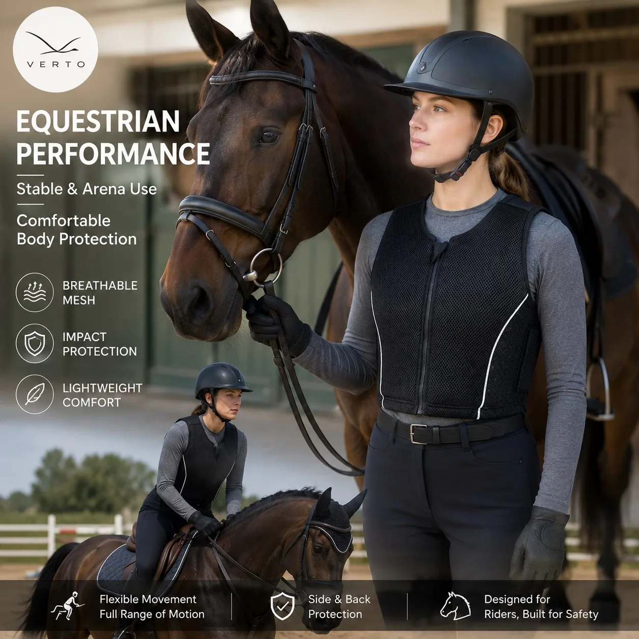 

Professional Lightweight Horse Riding Protective Vest | Adjustable Comfortable Equestrian Safety Jacket for Training Competition