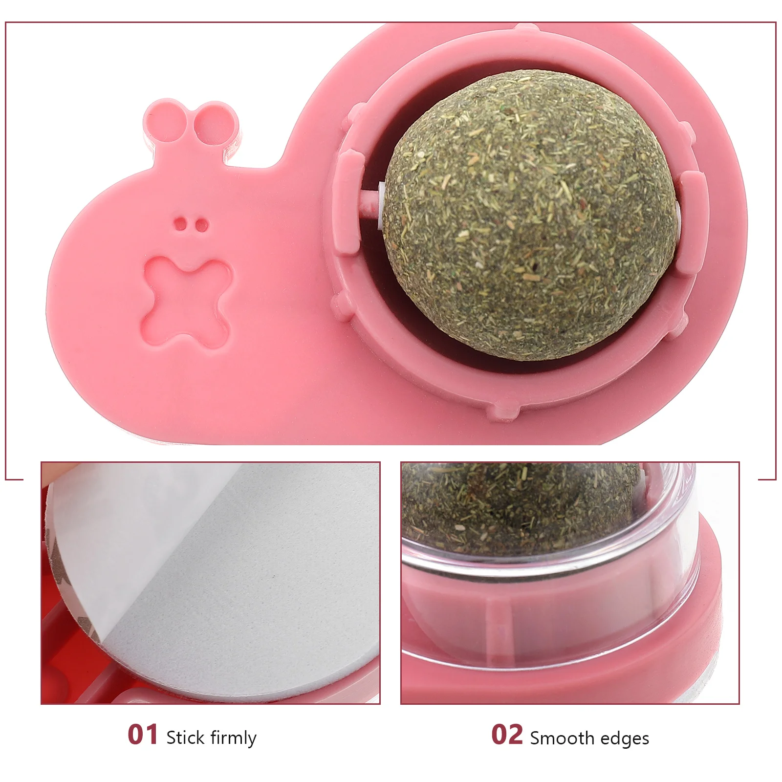 

Adhesive Catnip Ball For Cats Wall Indoor Cat Rotating Ball Lick Chew Treat Kitten Anxiety Relief Teeth Cleaning Catnip