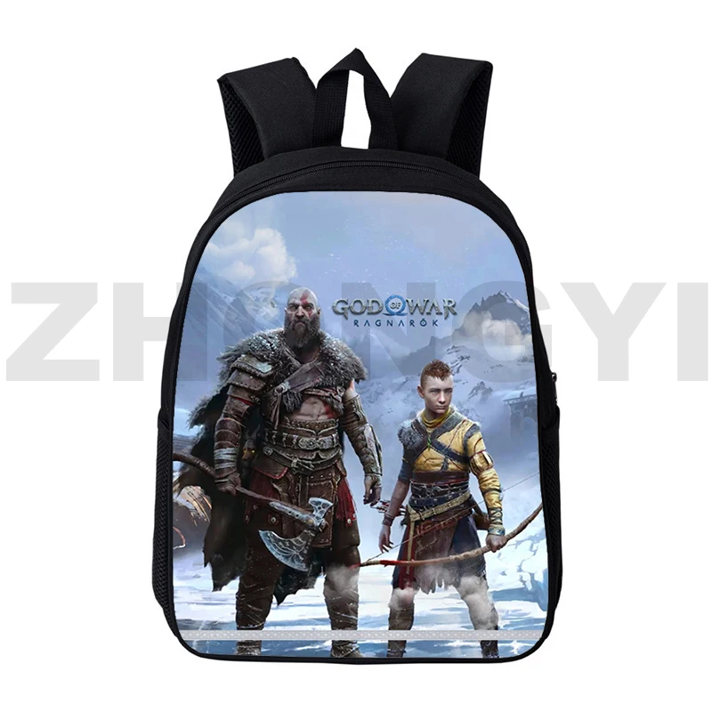 3D Print God of War Game Backpacks Kratos Cartoon School Backpack for College Students 16 Inch Laptop Travel Bag Mens Bookbag