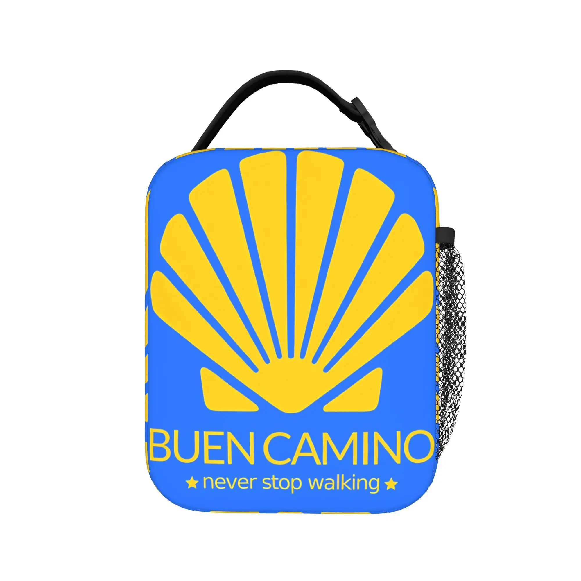 Buen Camino De Santiago Insulated Lunch Bag Cooler Bag Reusable,Meal Container Pilgrim High Capacity Tote Lunch Box Bento Pouch