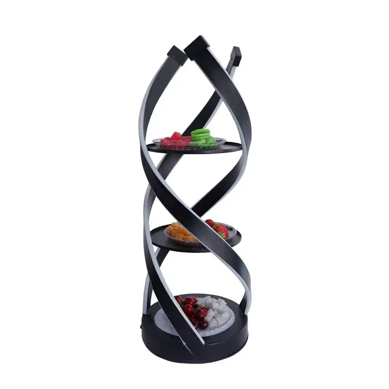 Bar luminous three-layer spiral fruit plate rack led creative seaweed fruit rack KTV night snack snack plate rack