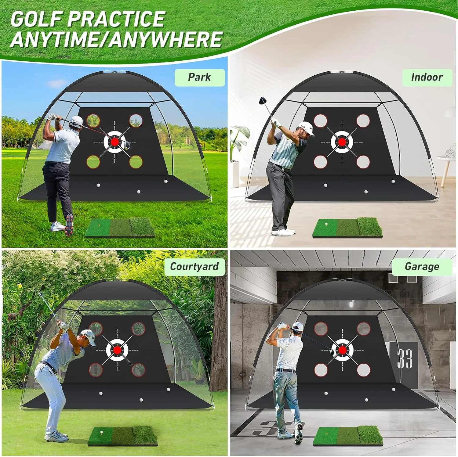 golf training equipment outdoor foldable golf hitting cage iron practice tool indoor outdoor golf practice net