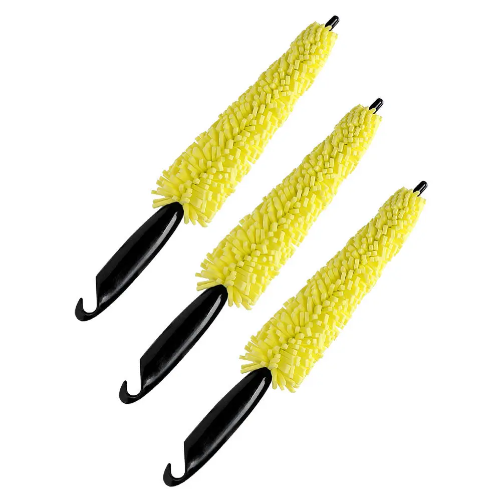 3Pcs High Efficiency Sponge Tire Cleaner Brush Pointed Rim Design for Wheels Rims Car Washing Motorcycle Rv Detailing Wheel