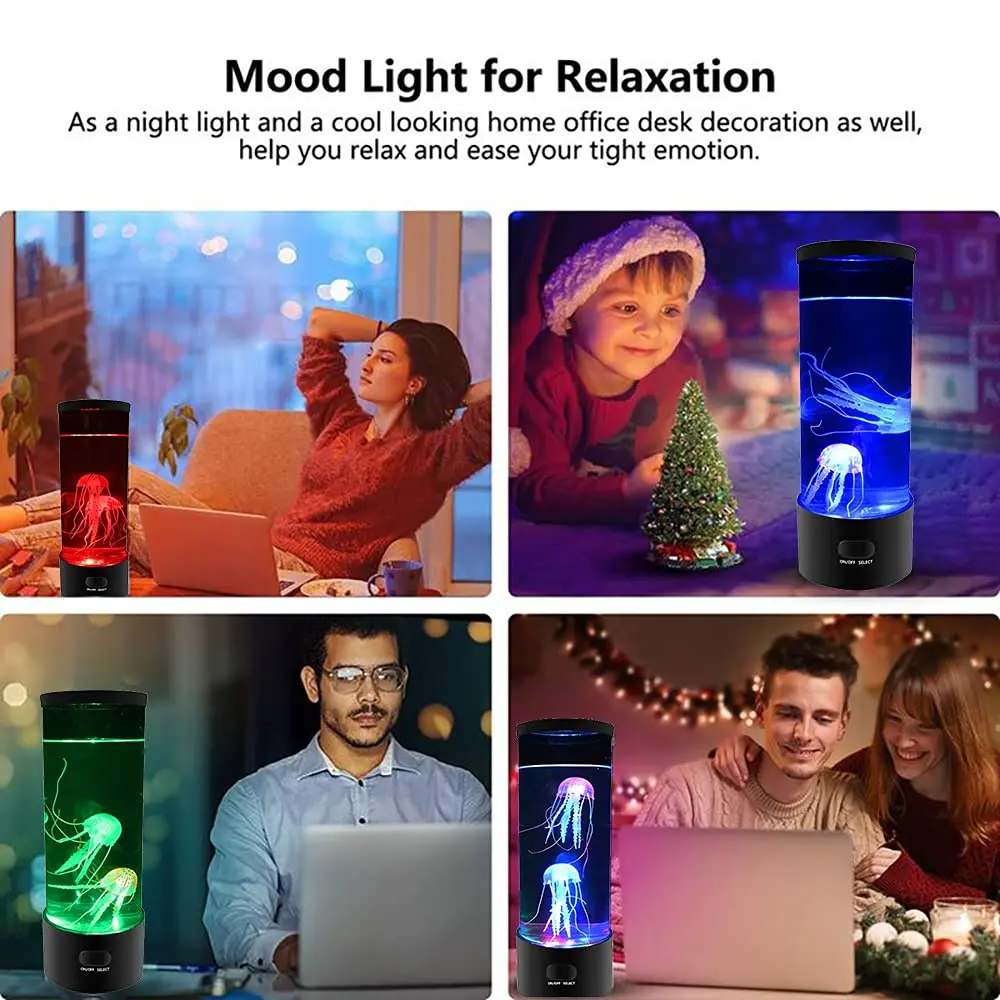 Led Electric Jellyfish Light Battery USB Powered Night Lights Room Decoration For Kids Christmas Holiday Birthday Party Gifts