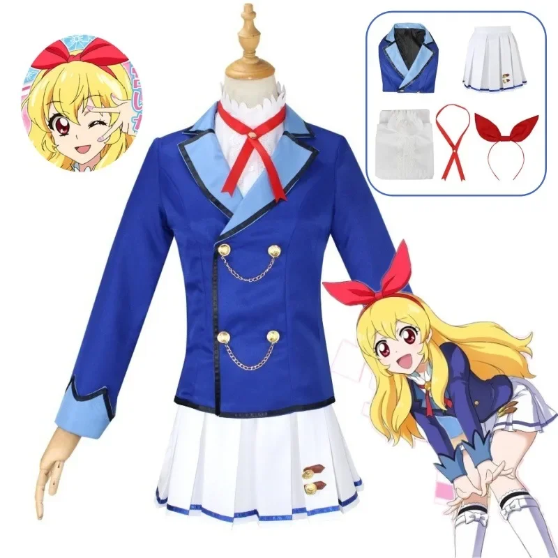 Aikatsu！Hoshimiya Ichigo Anime Cosplay Costume School JK Campus Uniform Wig Woman Kawaii Suit Kiriya Aoi shibuki ran cos suits