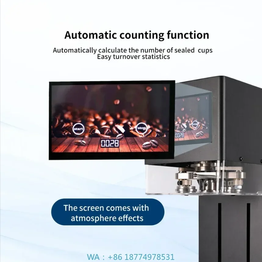 Machine PET Jar Non-rotating Can Sealer Machine2025 New Touch Screen Automatic Rising-Lowering Plastic Aluminum Cups Sealing