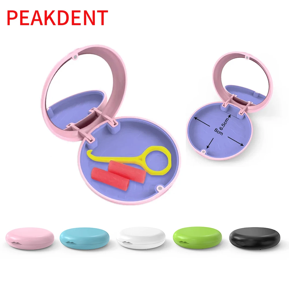 Dental Braces Retainer Case Magnetic Orthodontic Retainer Case For Teeth Denture Box With Mirror Travel False Tooth Storage Box