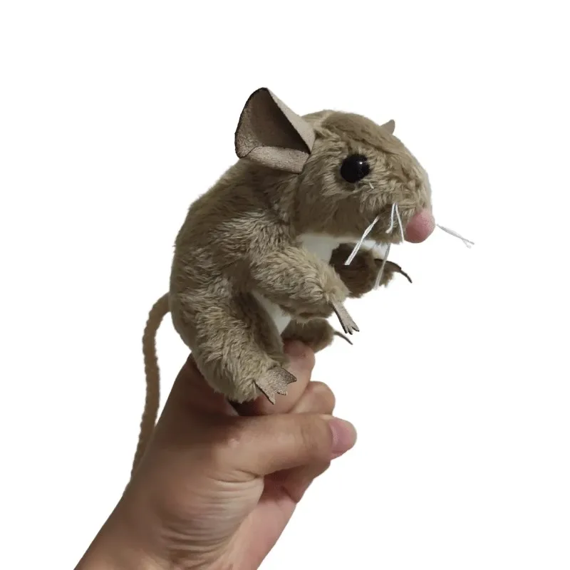 Rato rato realista adorável animal fantoche de dedo macio boneca de pelúcia brinquedo menina menino aniversário presente natal 1pc