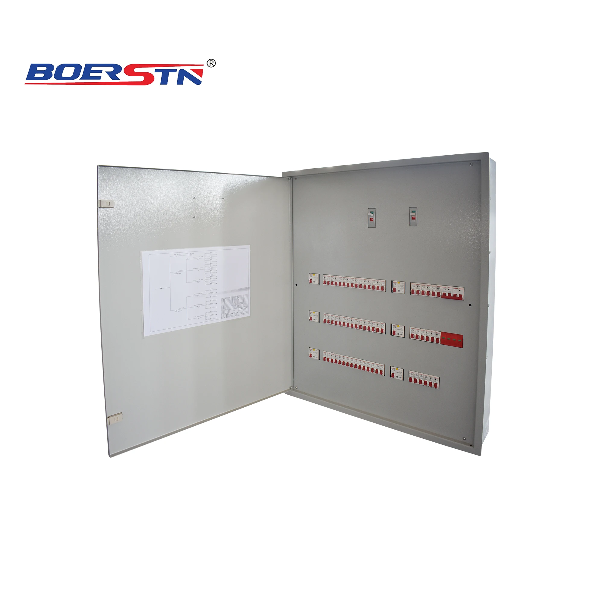 380V  Indoor Wall Mounted Metal Low Voltage Lighting Distribution Box Multi Circuit Breaker Power Electrical Panel Switchboard