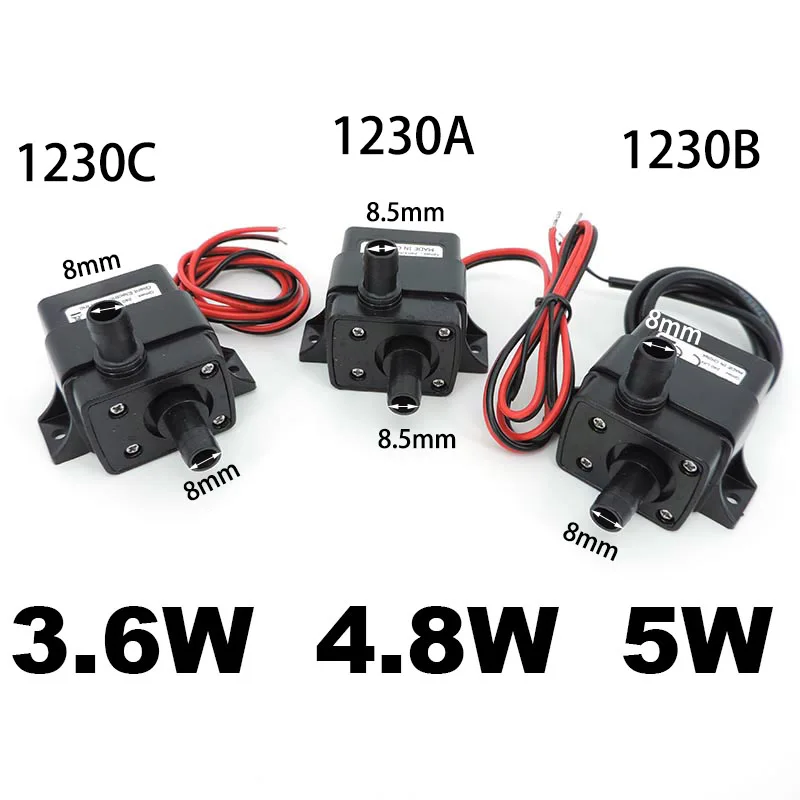 

12V 4.8W 240L / H Waterproof Mini Water Pump Power Brushless DC Micro Pumps Membrane Submersible Fountain Aquarium Pumps