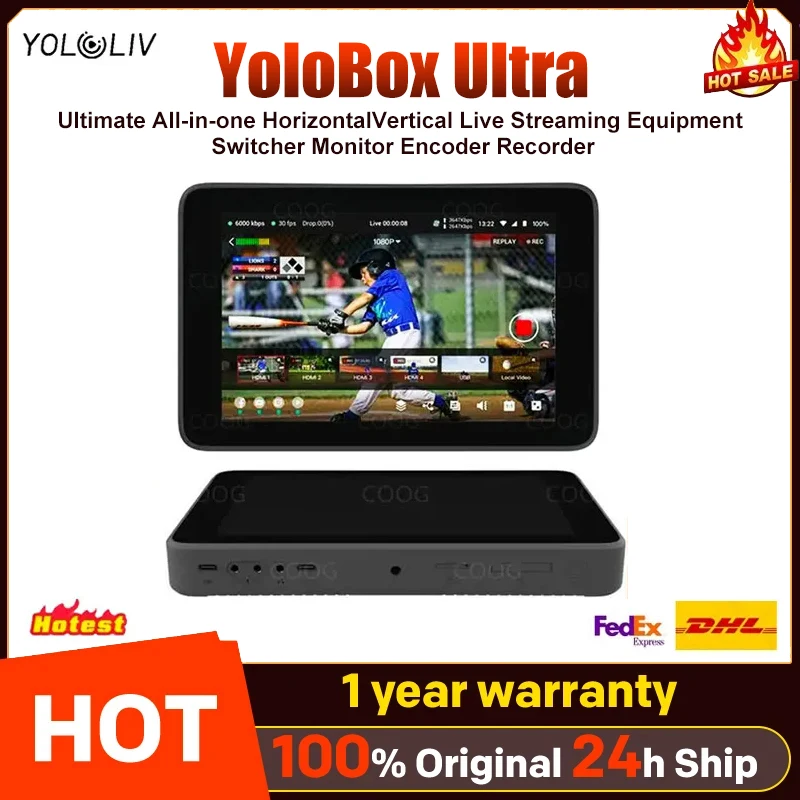 YoloLiv YoloBox Ultra, The Ultimate All-in-one Horizontal/Vertical Live Streaming Equipment Switcher Monitor Encoder Recorder