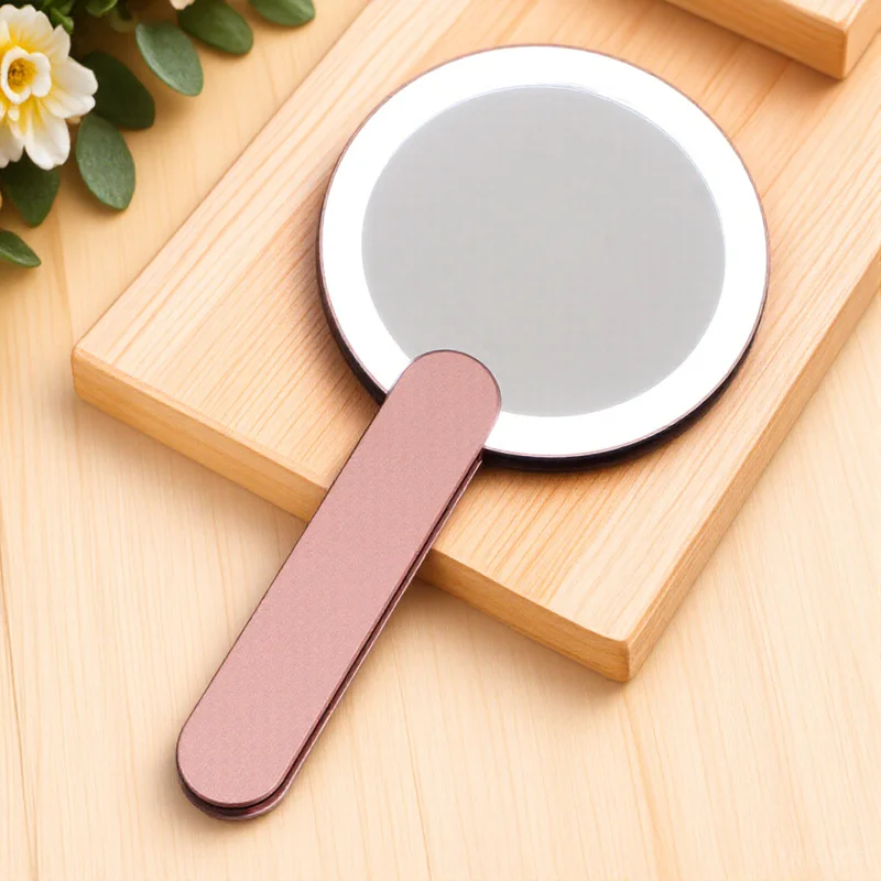Mini miroir Portable LED, haute qualité, matériau ABS argenté, rotatif à 360 °, fabrication exquise, clair