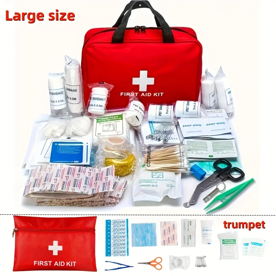 Comprehensive First Aid Kit Bundle for Home, Car, Camping, Hiking - Essential Emergency Preparedness Gear with Multiple Componen