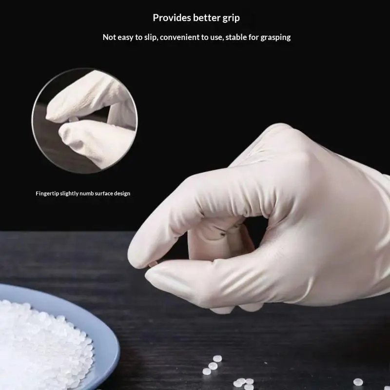 Disposable Nitrile-Blend Gloves 100 Pack Powder-Free Pink White 3 Sizes for Cooking Lab Work Tattoo Beauty Service