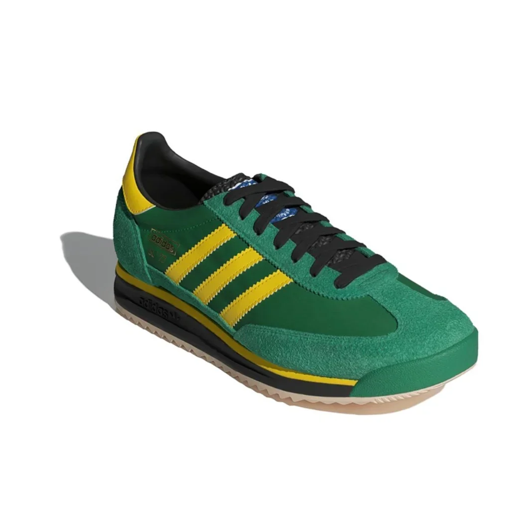 Adidas SL 72 OG hommes et femmes tendance rétro bas chaussures de course décontractées antidérapant résistant à l'usure jaune et vert Colorway