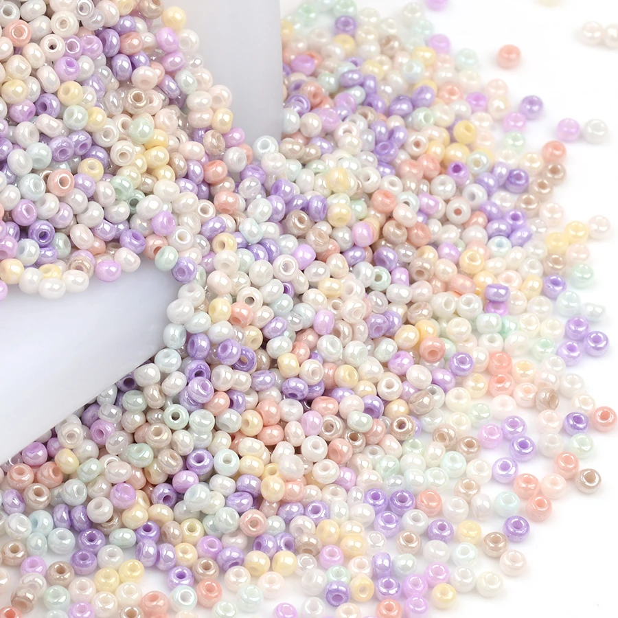 New 10g/Lot 3mm Pearl Illusory Colors Glass Seed Beads Spacer Beads For Jewelry Making DIY Earrings Bracelet Accessories