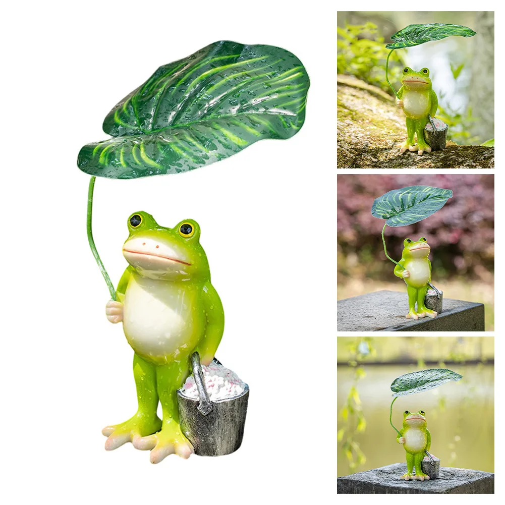 16*7*5cm Frog Garden Ornament Charming Frog Garden Figurine Miniatures Creative Garden Decor Colorful Frog Figure