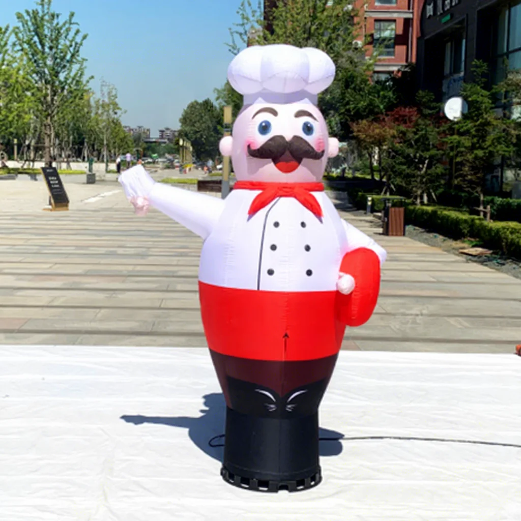 Opening Ceremony Inflatable Air Dancer Tube Man Waving Hand Chef Advertising with Blower Accessory