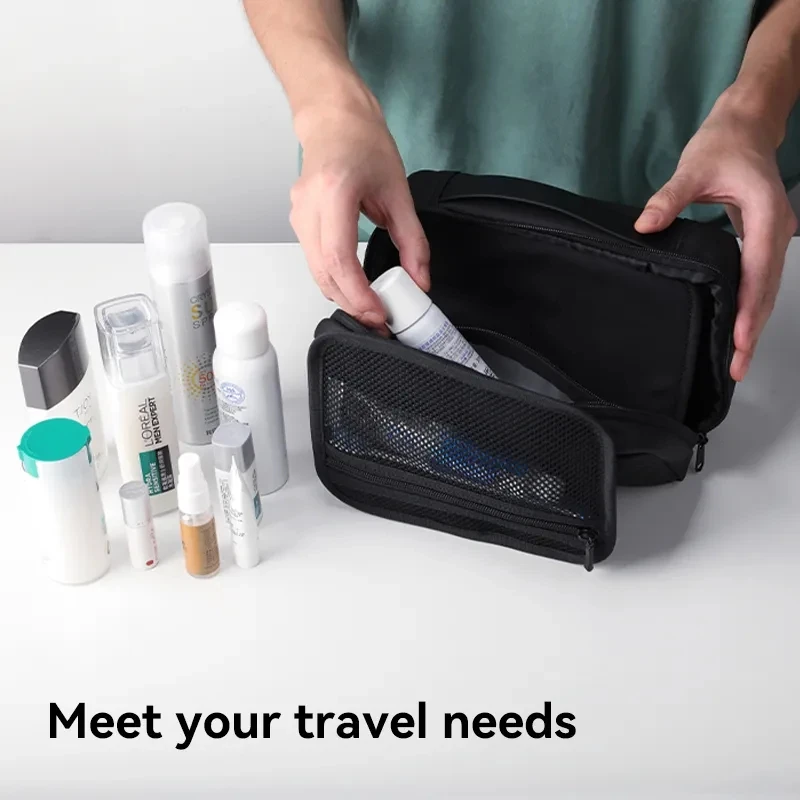 Mark Travel Toiletry Bag Men\'s Business Trip Gods Dry Wet Separation Fitness Bath Bag Waterproof Makeup Storage Bag Wash Bag