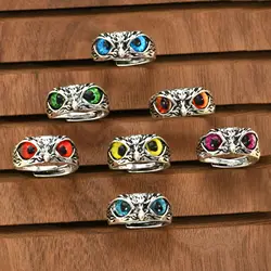 Fashion Charm Vintage Cute Simple Design Owl Animals Geometric Ring For Woman Man Silver Color Daily Party Jewelry Gifts