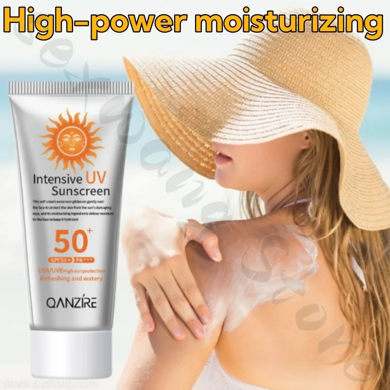 High-power moisturizing sunscreen SPF50+PA+++moisturized, clear, refreshing, and non-greasy. 50g can be used for the whole body
