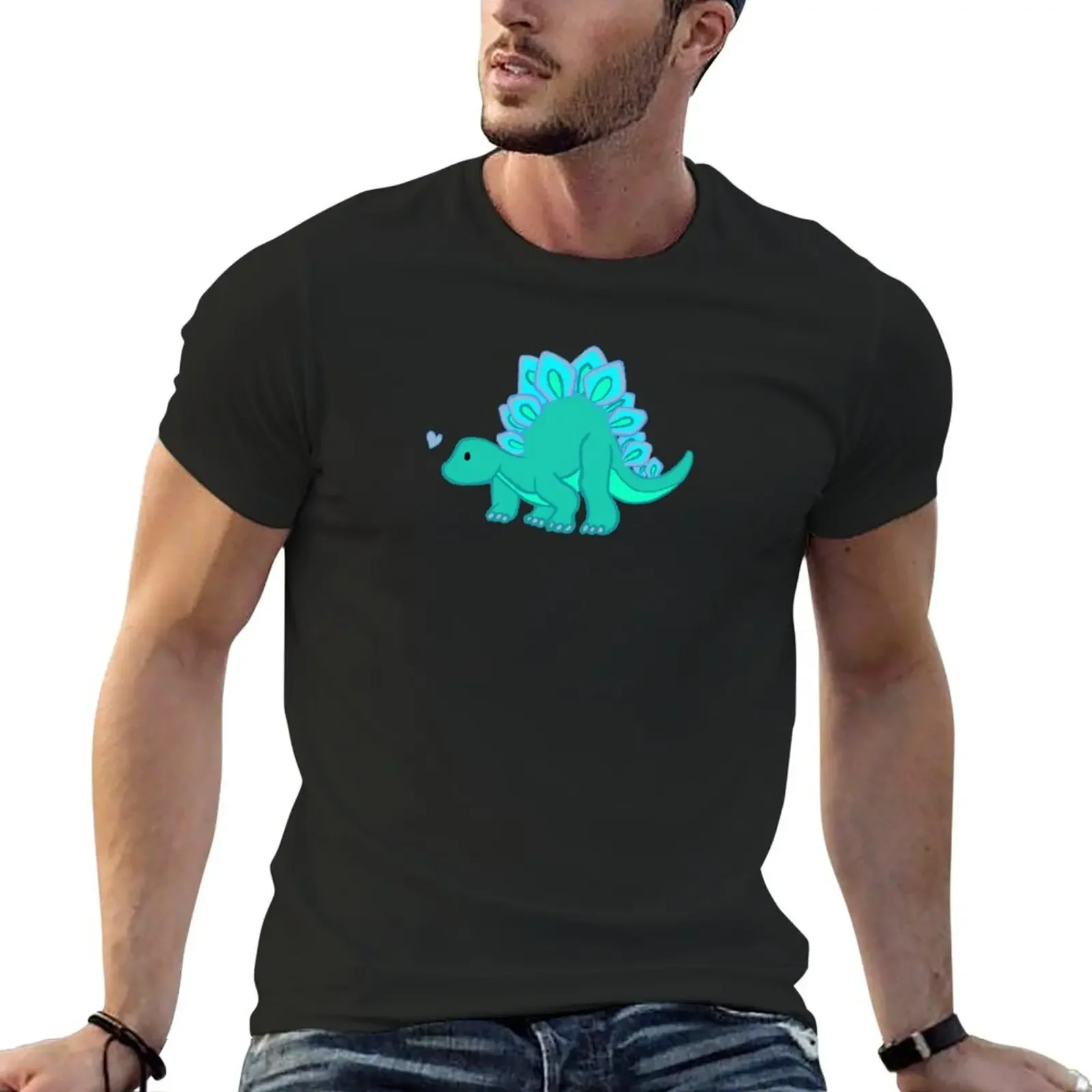 

DINO (stegosaurus) T-Shirt boys animal print plus size clothes shirts graphic tees tops mens graphic t-shirts pack