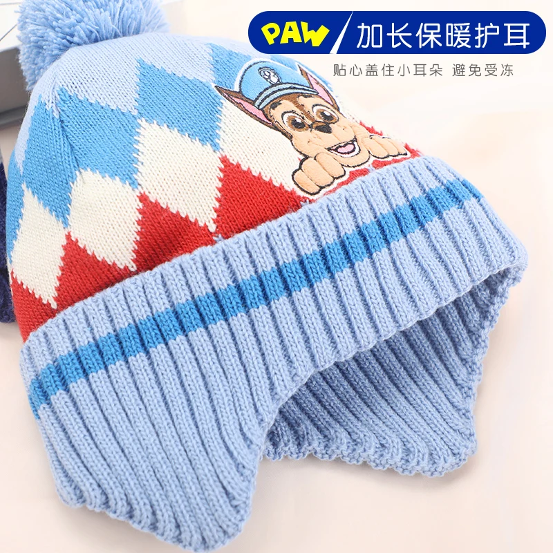 Genuine PAW Patrol Chase Skye Marshall Children Cartoon Cap Animation Boy Girl Winter Ear Protection Beanies Hat Breathable Caps