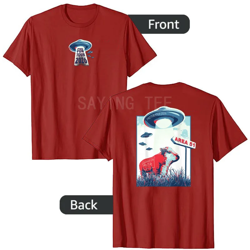 Pro Fun 2026 Tour T-Shirt Y2k UFO Alien Grafik Streetwear Kleidung Humor Lustige Kurzarm-Blusen Neuartige T-Shirts Personalisiertes Oberteil – Detail 9
