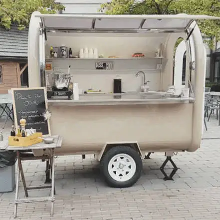 KN-HS220 Stainless Steel Mobile Ice Cream Trailer Hot Dog Truck Food Cart Beer and Cold Drink Kiosk