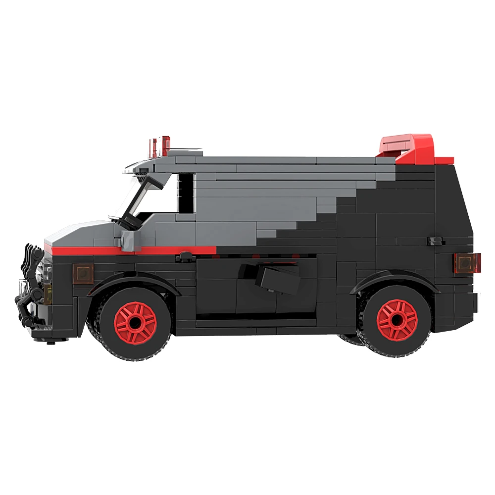 Gobricks MOC Retro Car A-Team GMC Vandura Van Bricks Model Movie Dragon Agent Team Car Toys Building Blocks Kids Christmas Gifts