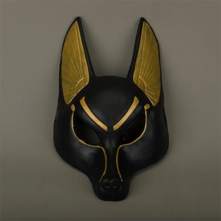 

The Halloween mask performance features masks depicting the image of the Egyptian guardian god, the wolf, and the embodiment of