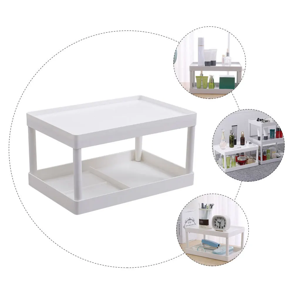 1Pcs Desktop Lagerung Regal Weiß Multifunktionale Organizer Lagerung Rack für Home Office Tabletop Liefert Halter