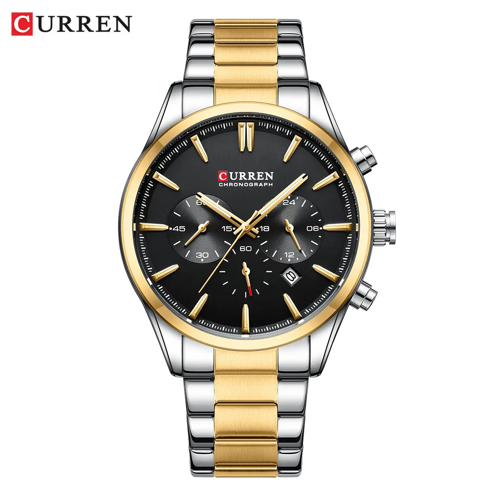 

Curren 8446 Men's Watch Six Needle Steel Band Multi Functional Steel Band Watch Sports Men's Watch