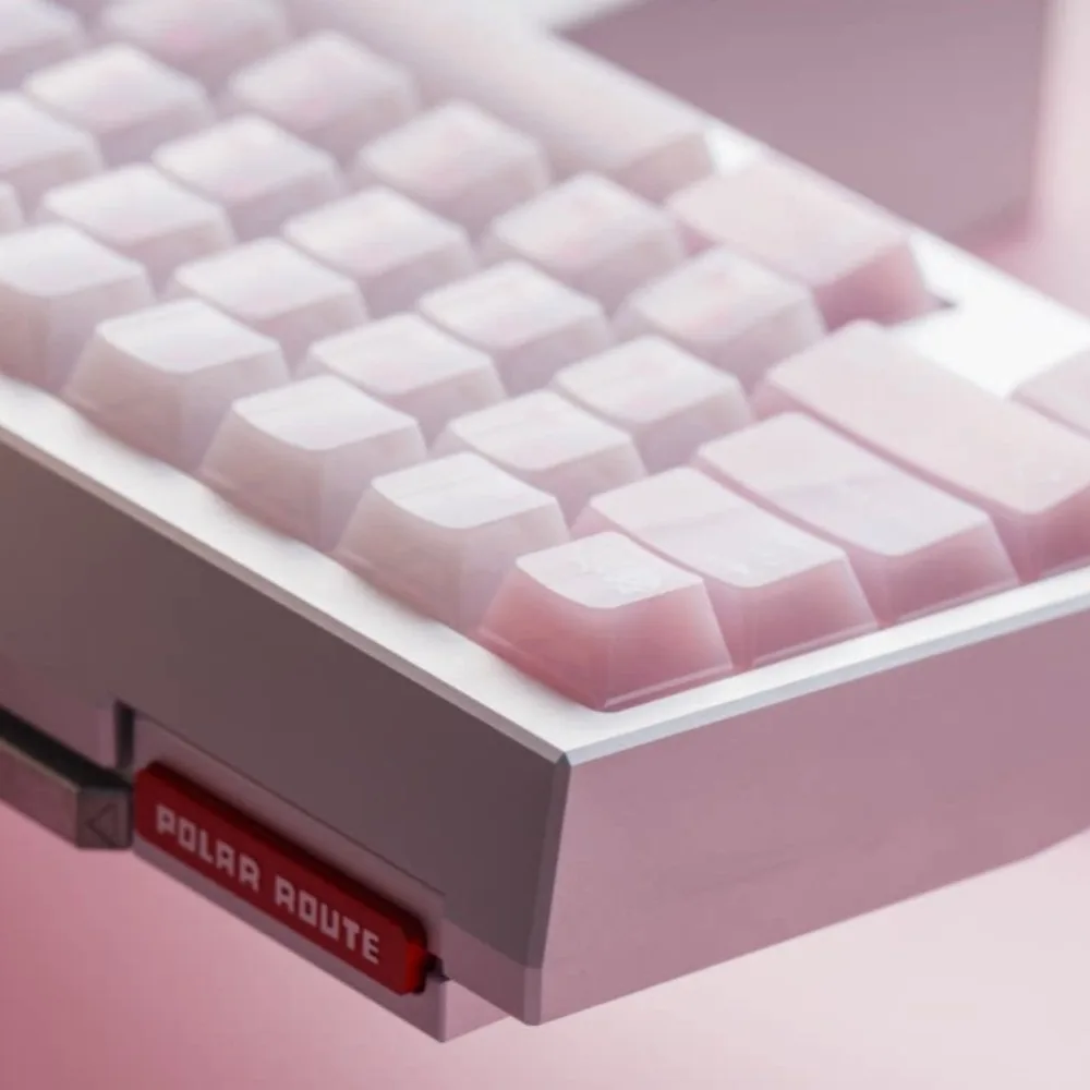 SOULCAT Strawberry Milk Keycaps Cherry Profile PC Material Translucent Glossy MX Stem for Mechanical Keyboard Custom Keycap Gift