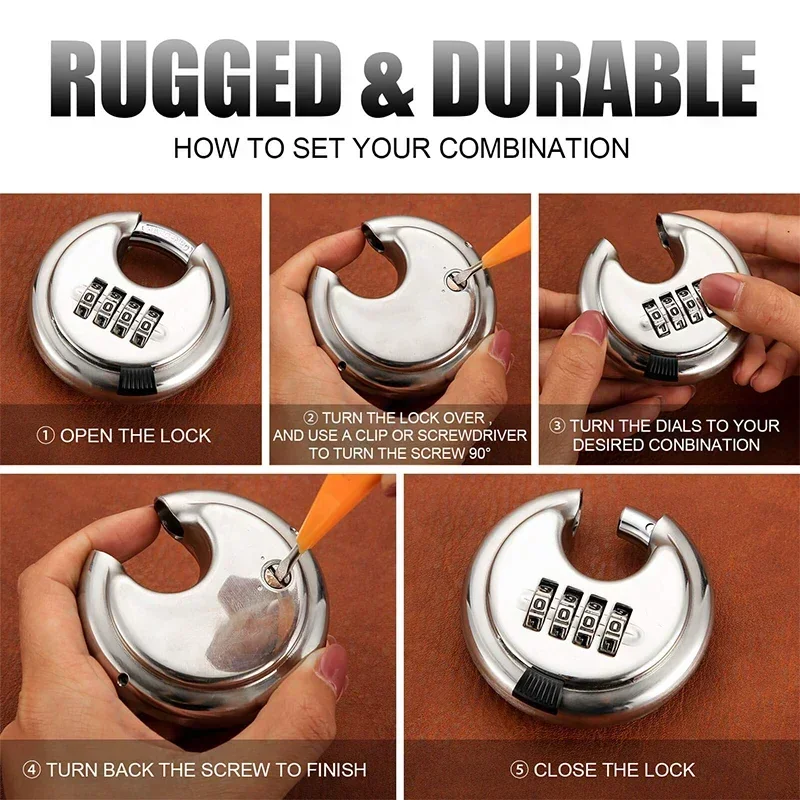 Home Security Jewelry Digital Code Lock Padlock Combination Stainless Steel Waterproof Hardware Safe Door Accessories