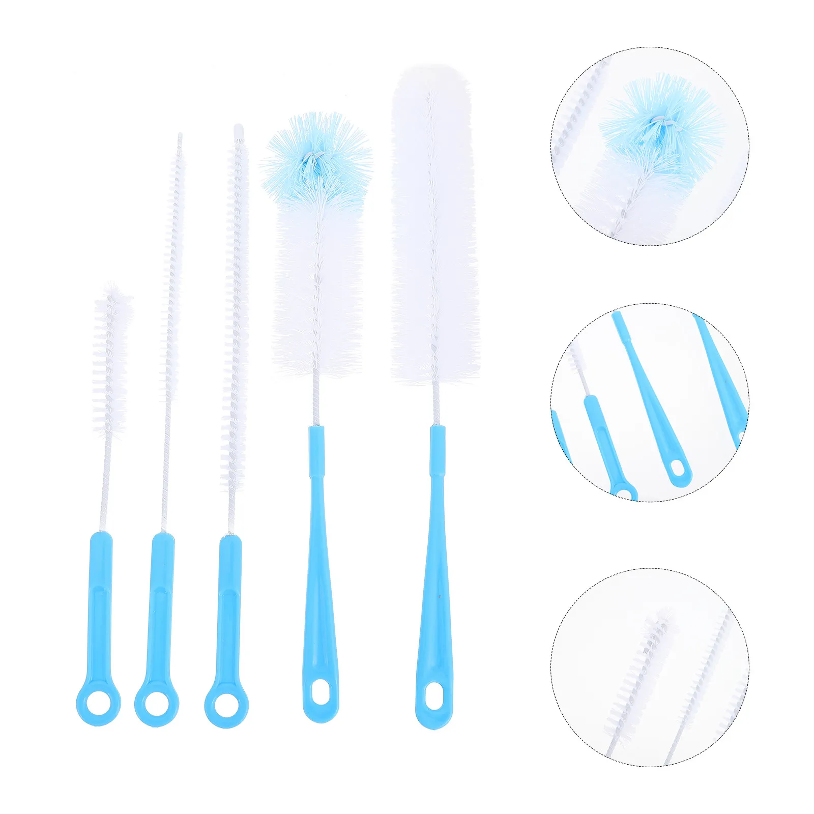 

5Pcs Long Handle Bottle Cleaners Milk Bottle Brushes Thoroughly Clean Stubborn Stains Easy Decontamination for All Cups