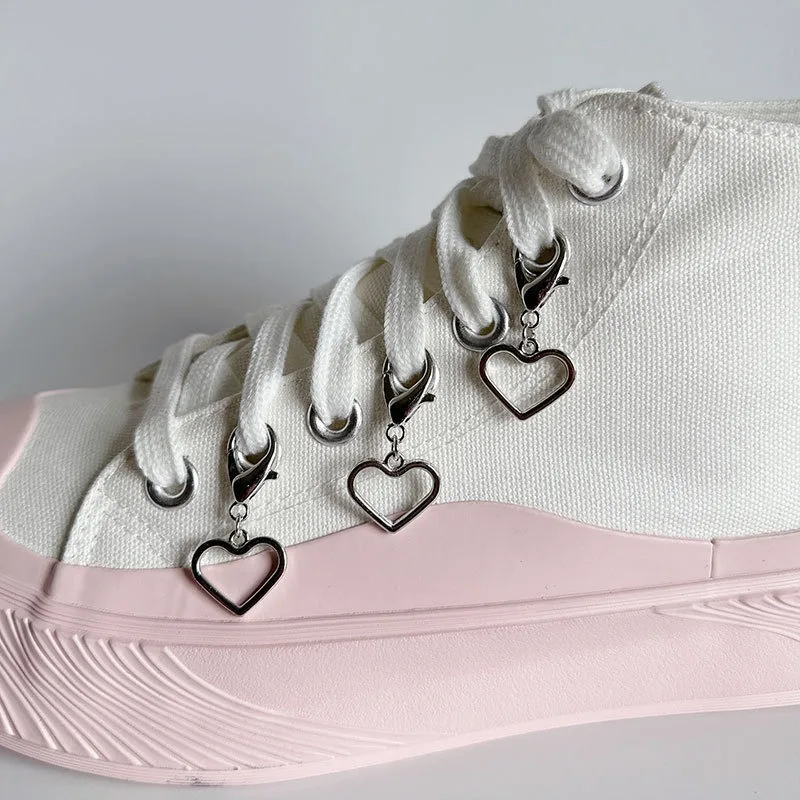 Detachable Silver Shoe Charms Metal Clip‑on Shoe‑lace Pendants Gothic Aesthetic Decoration Accessories For Women High‑top Canvas